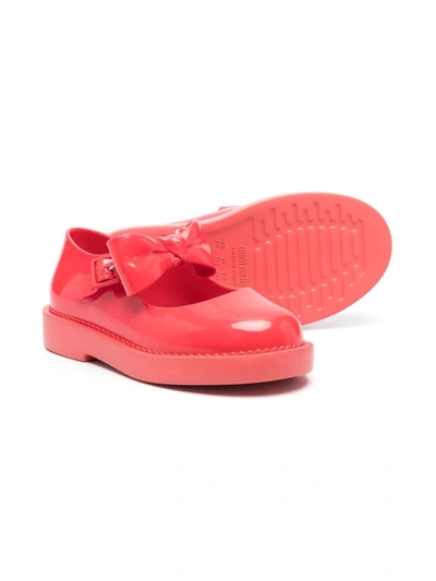 Shop Mini Melissa Round-toe Buckle Ballerina Shoes In Red