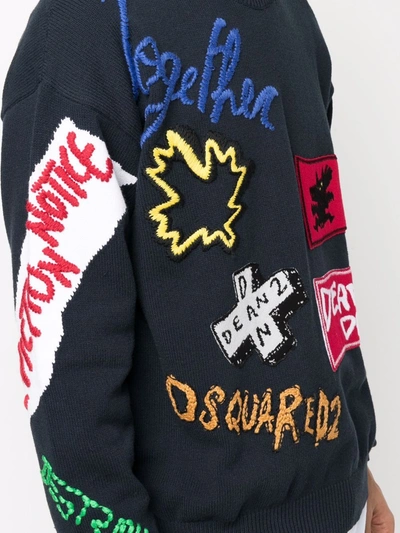 Dsquared2 Logo-patch Sweatshirt In Blue