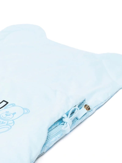 Shop Moschino Logo-print Cotton Sleep Bag In Blue