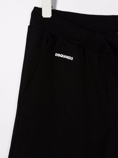 Shop Dsquared2 Teen Sport-print Track Pants In Black