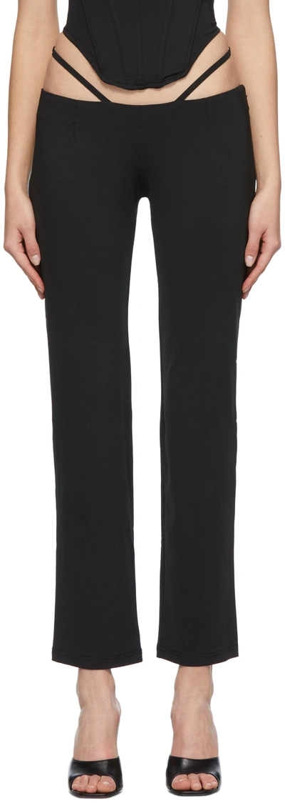 Shop Miaou Ssense Exclusive Black Thong Trousers
