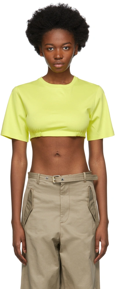 Shop Dion Lee Green Jersey Bra T-shirt In Lime
