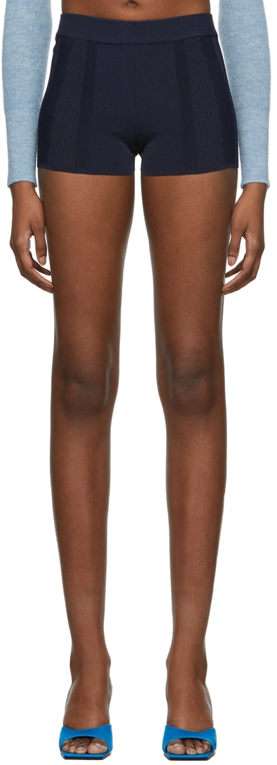 Jacquemus Le Short Basgia Knit Shorts In 380 Navy
