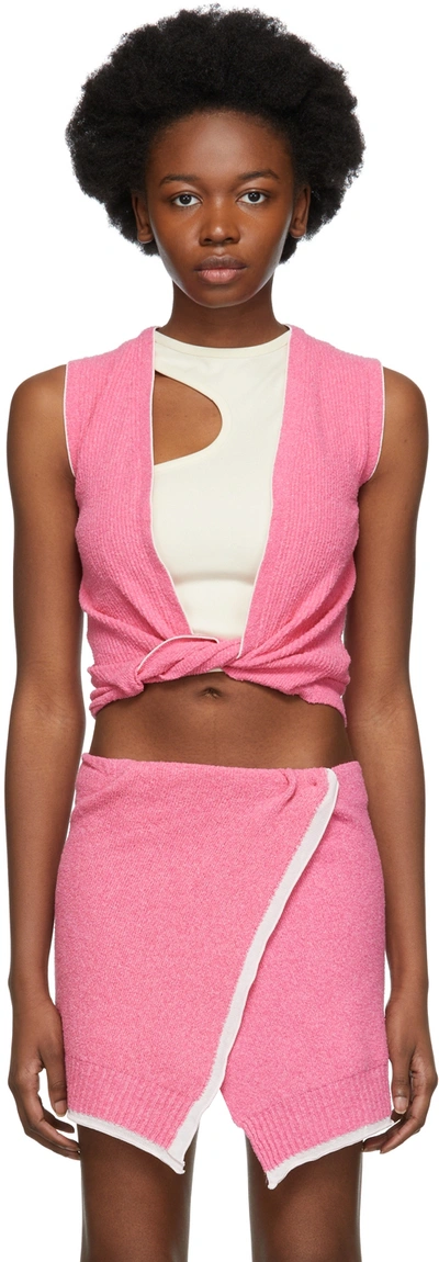 Shop Jacquemus Pink 'le Haut Noué' Vest In 430 Pink