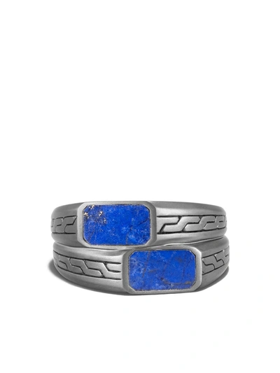 Shop John Hardy Classic Chain Stacked Signet Ring In Silber