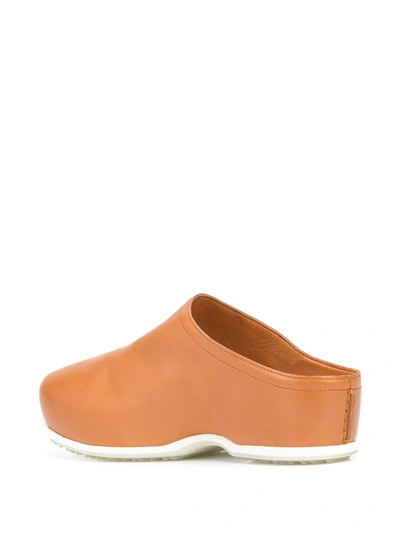 Shop Rosetta Getty Slip-on Leather Sneakers In Brown