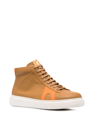 Camper Leather Lace Up Boots In Brown