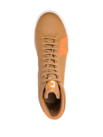 Camper Leather Lace Up Boots In Brown