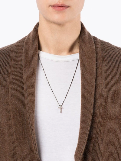 Shop Tateossian Crucifix Pendant Necklace In Silver