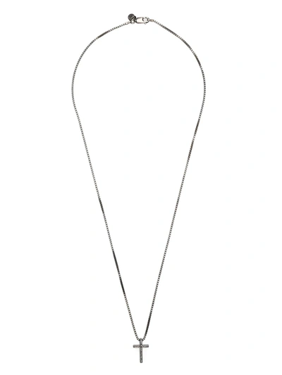 Shop Tateossian Crucifix Pendant Necklace In Silver
