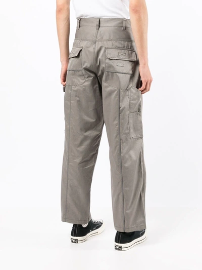 Shop Izzue Wide-leg Cargo Trousers In Brown