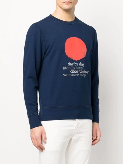 Shop Kiton Slogan-print Logo Sweatshirt In Blue