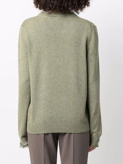 Shop Maison Margiela Round Neck Knit Jumper In Grün