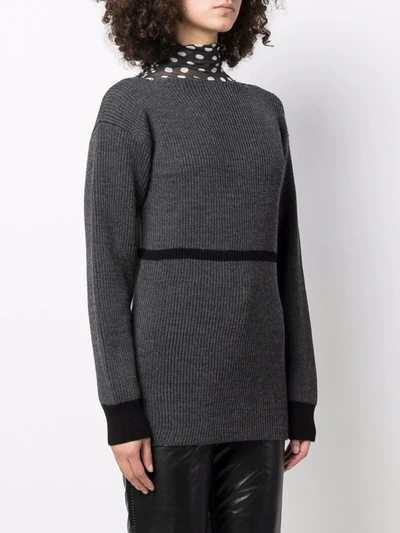 Shop Maison Margiela Ribbed-knit Jumper In Grau