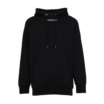 Shop Palm Angels Classic Logo Hoodie In Black White