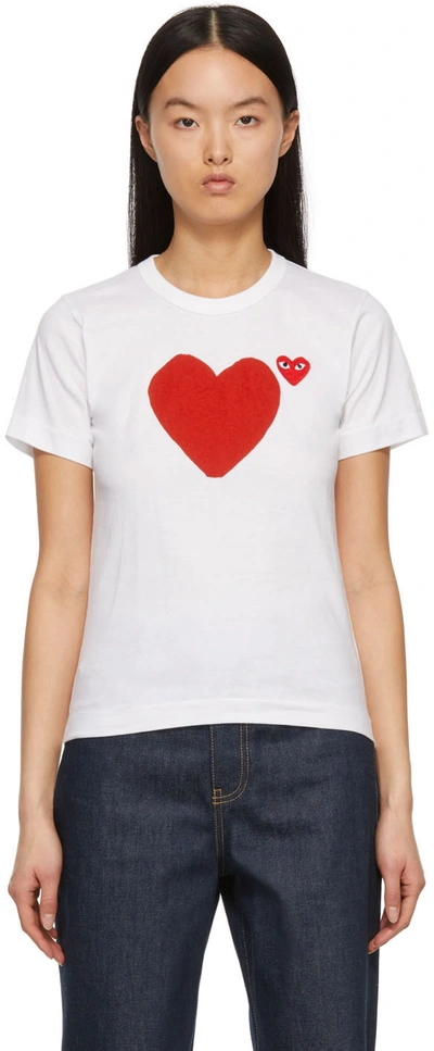Shop Comme Des Garçons Play White Back Heart T-shirt