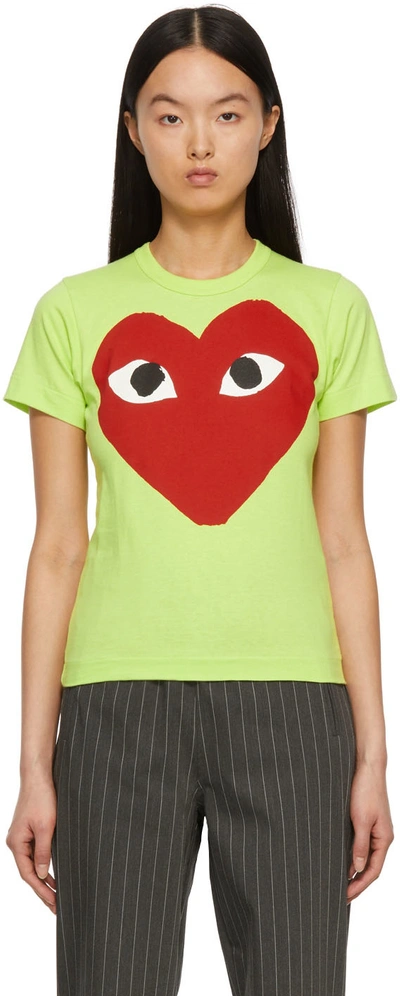 Shop Comme Des Garçons Play Green Big Heart T-shirt