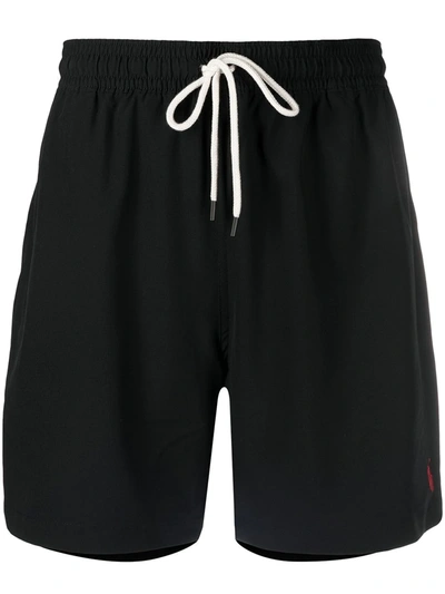 Shop Polo Ralph Lauren Logo-embroidered Swim Shorts In Black