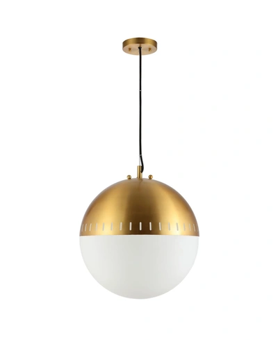 Shop Jonathan Y Remy Adjustable Art Deco Mid-century Globe Led Pendant In Gold-tone