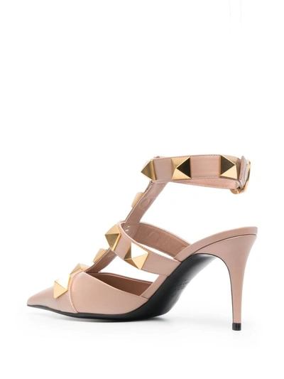 Shop Valentino Roman Stud Leather Pumps In Pink