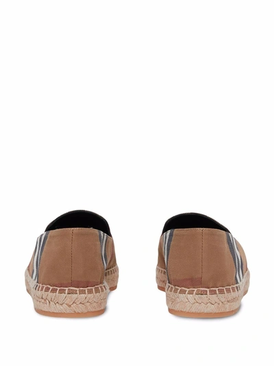 Shop Burberry Cotton Checked Espadrilles In Brown