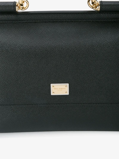 Shop Dolce & Gabbana Sicily Leather Bag In Black