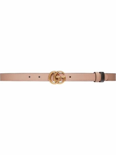 Shop Gucci Gg Marmont Leather Reversible Belt In Pink