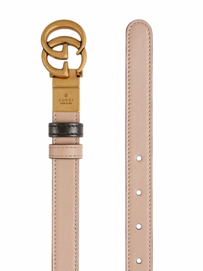 Shop Gucci Gg Marmont Leather Reversible Belt In Pink