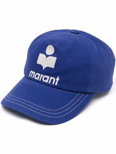 Shop Isabel Marant Tyron Cotton Baseball Cap In Blue