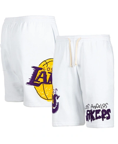 AFTER SCHOOL SPECIAL MEN'S WHITE LOS ANGELES LAKERS SHORTS 