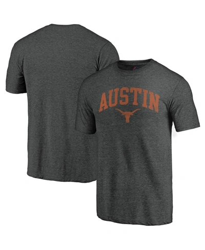 Shop Fanatics Men's Heathered Charcoal Texas Longhorns College Town Tri-blend T-shirt
