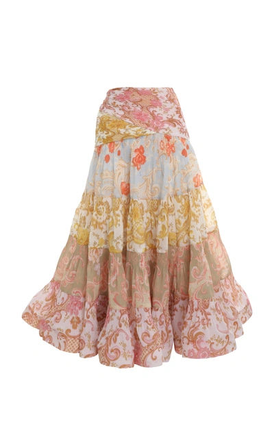 Shop Zimmermann Women's Postcard Mixed-print Plisse Full Midi Skirt In Floral