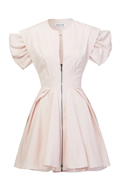 Shop Maticevski Women's Oblique Flared Cotton Mini Dress In Pink