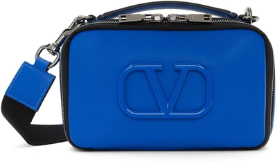 Valentino Garavani Blue Vlogo Signature Crossbody Bag In Bermuda Blue