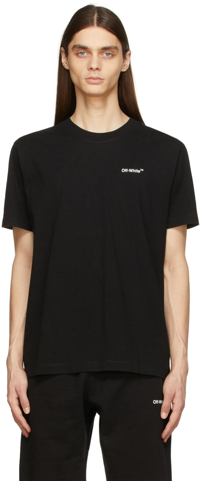 Shop Off-white Black Wave Diag T-shirt In Black/white