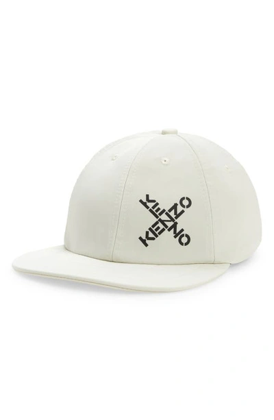 Shop Kenzo Logo Baseball Cap In Off White