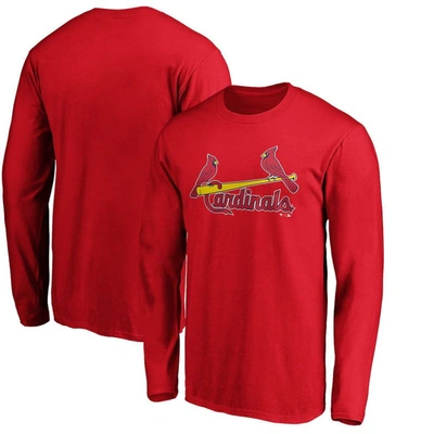 Shop Fanatics Branded Red St. Louis Cardinals Official Wordmark Long Sleeve T-shirt