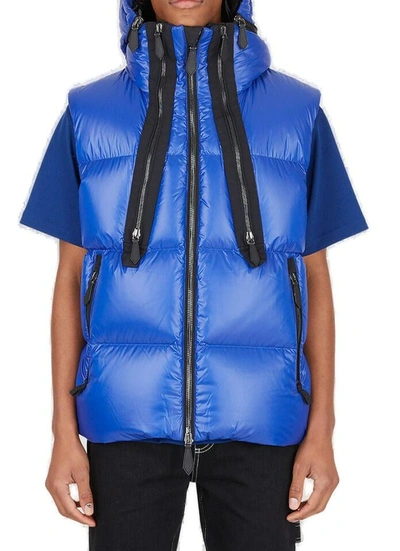 Shop Burberry Padded Puffer Gilet In Blue