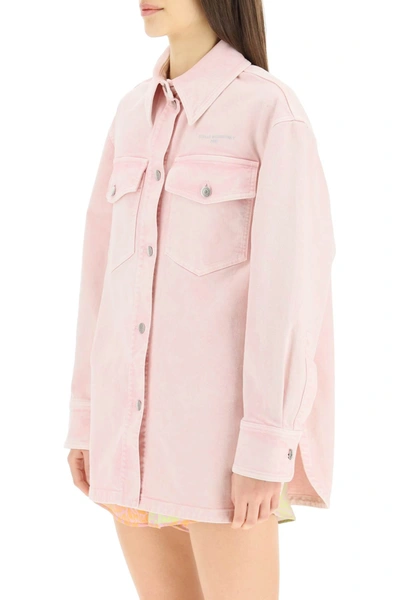 Shop Stella Mccartney Denim Overshirt In Pink