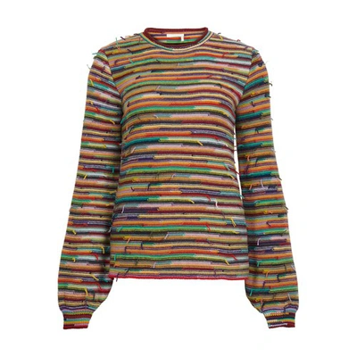 Shop Chloé Crew Neck Sweater In Multicolor 1