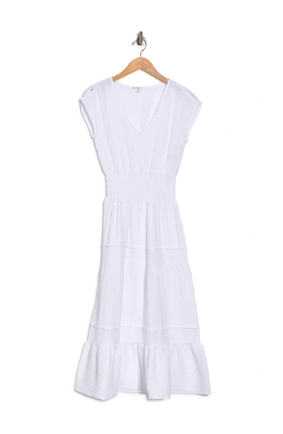 Shop Maisie Gauze Smocked Midi Dress In White