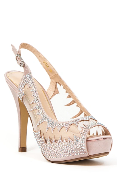 Lady Couture Dream Peep Toe Slingback Pump In Champagne