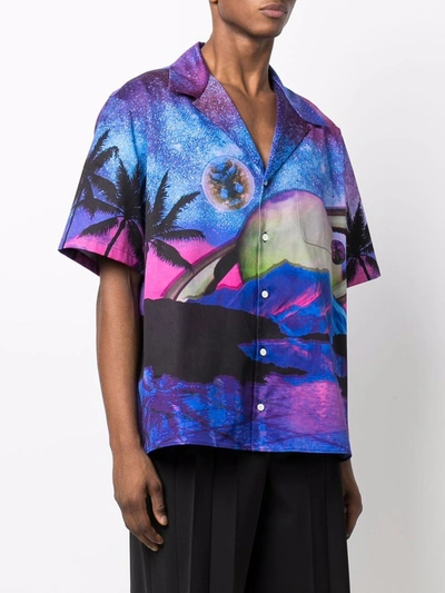 Shop Valentino Cotton Shirt With Print In Multicolor