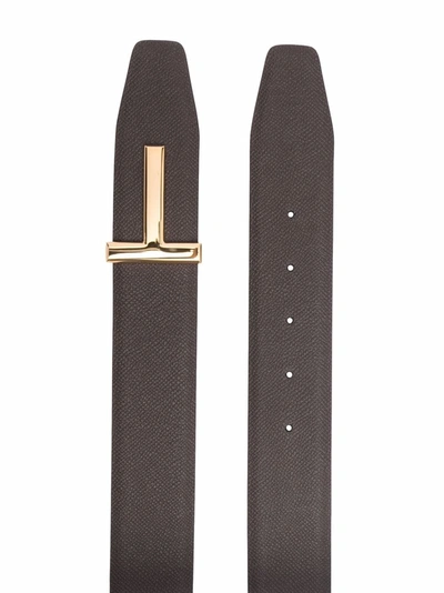 Shop Tom Ford Leather Belts In Brown