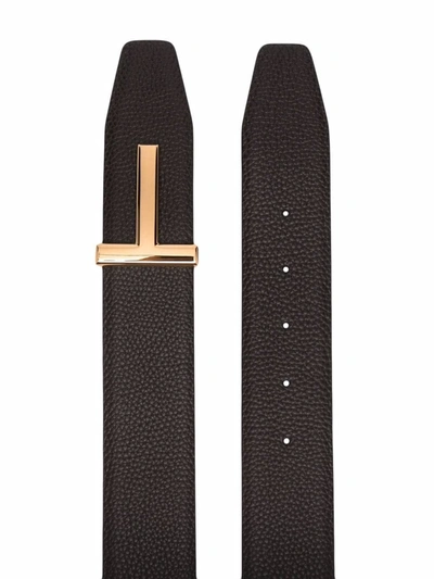 Shop Tom Ford Leather Belts In Brown