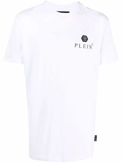 Shop Philipp Plein Logo Print Cotton T-shirt In White