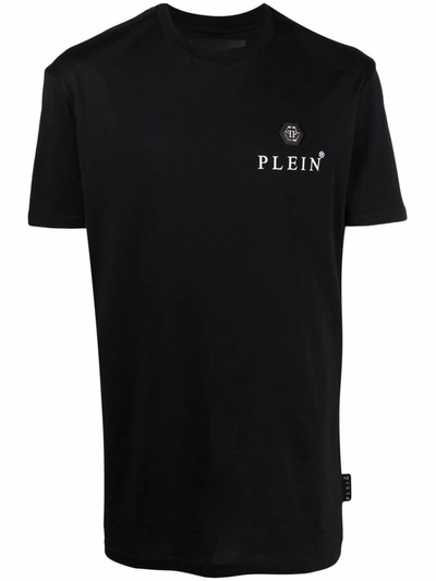 Shop Philipp Plein Logo Print Cotton T-shirt In Black
