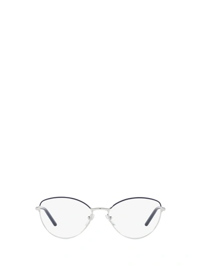 Shop Prada Eyewear Pr 62wv Bluette / Silver Glasses