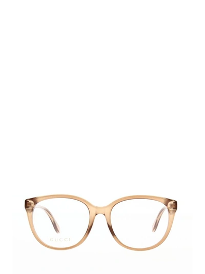 Shop Gucci Eyewear Gg0791o Transparent Brown Glasses