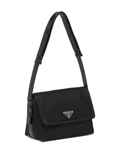 RE-NYLON LARGE PADDED SHOULDER BAG - BLACK